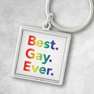 Chaveiro Melhor Gay de Todos os Tempos Bandeira Arco-íris L