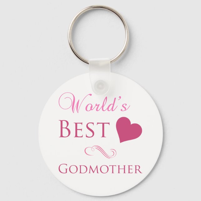 Chaveiro Melhor Madrinha do Mundo (Coração) (Frente)