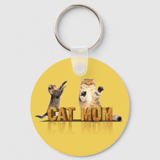 Chaveiro Melhor mãe de gatos | presente para gatos-mãe (Frente)