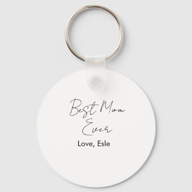 Chaveiro melhor mãe de sempre dia das mães nome data simple (Frente)