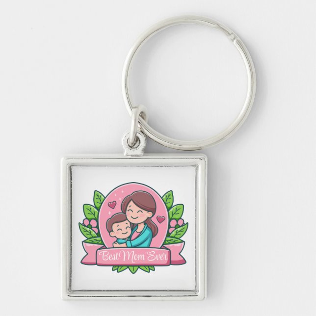 Chaveiro Melhor Mãe do Mundo, Mãe e Filho, Personalizado (Frente)