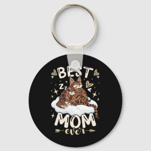 Chaveiro Melhor Mãe, Gato Bengal 2 Gatinhos, Dia das Mães,