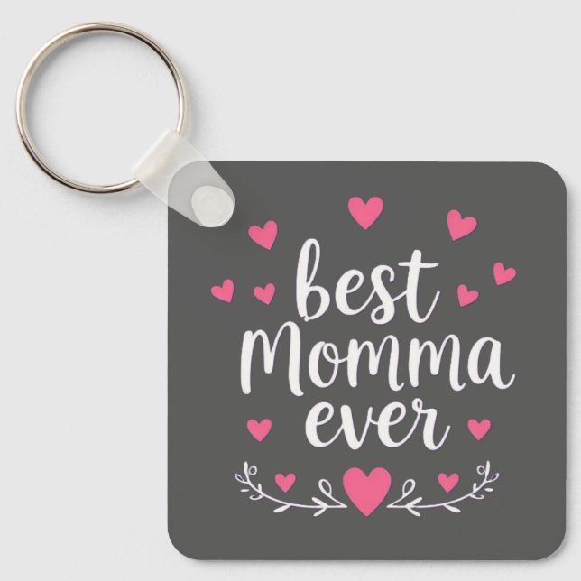Chaveiro melhor mamãe de todas cinza (Frente)