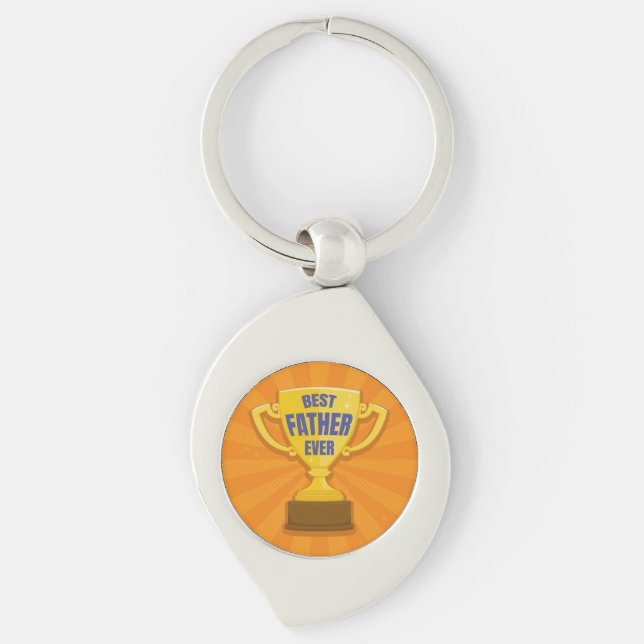 Chaveiro Melhor Padre Retro Trophy Cup para Pai, Pai (Frente)