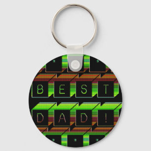 Chaveiro Melhor Pai bloqueia texto verde e castanho