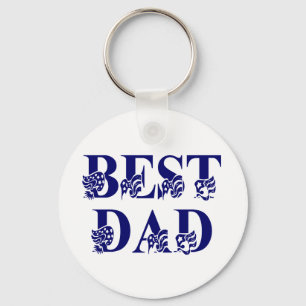 Chaveiro Melhor Pai com Sinalizadores de Texto Azul