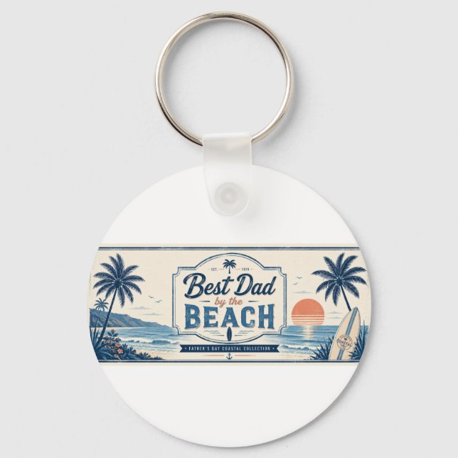 Chaveiro Melhor Pai da Praia no Dia dos Pais (Frente)