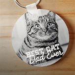 Chaveiro Melhor Pai De Gato De Foto Personalizada De Pet Mo<br><div class="desc">Este design simples e clássico é composto por tipografia serif e adiciona uma foto personalizada</div>