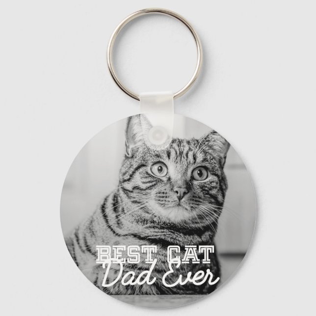 Chaveiro Melhor Pai de Gato de Sempre Foto de Animal Person (Frente)