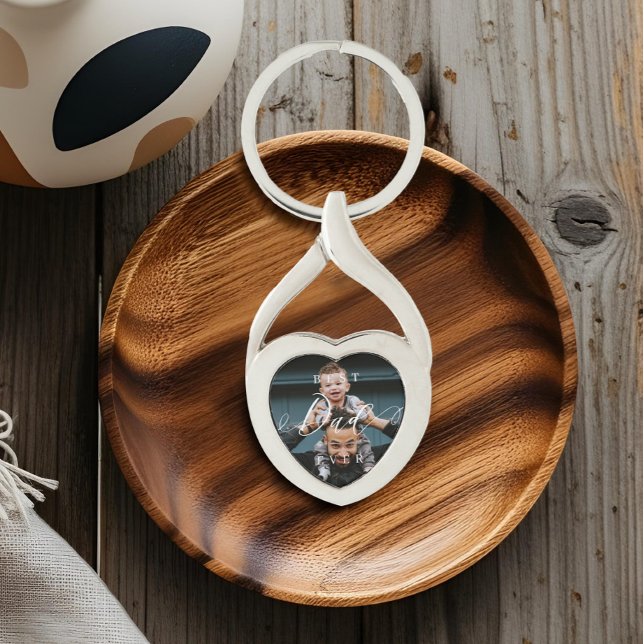Chaveiro Melhor Pai de Todos Presente do Dia dos Pais Foto  (Best Dad Ever Father's Day Gift Personalized Photo Keychain)