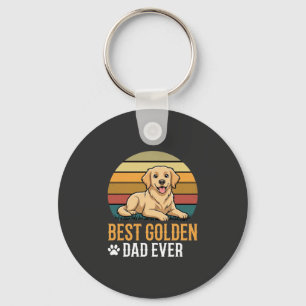 Chaveiro Melhor Pai do Golden Retriever Retro Cachorro