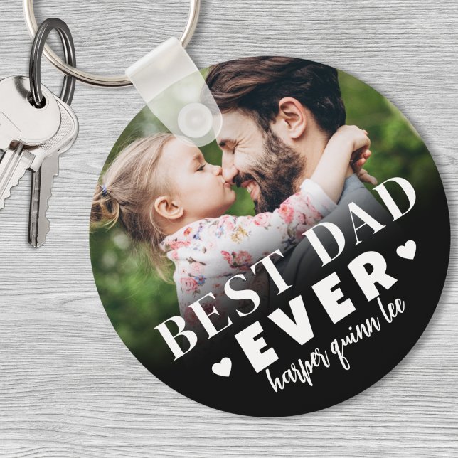 Chaveiro Melhor Pai do Mundo Foto (Best Dad Ever Photo keychain)