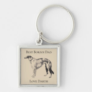 Chaveiro Melhor Papai Borzoi Personalizado