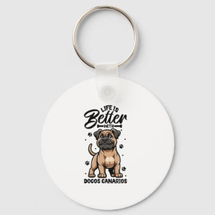Chaveiro Melhor vida com Dogo Canario