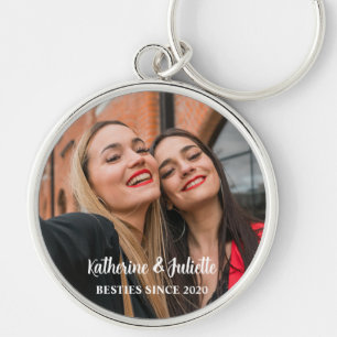 Chaveiro Melhores Amigas Foto Personalizada Data Prata