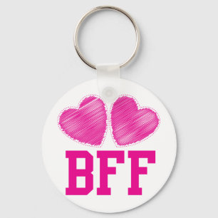 Chaveiro Melhores amigos de BFF para sempre com corações 