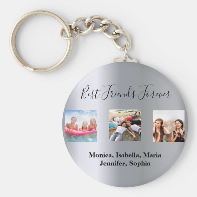 Chaveiro Melhores amigos para sempre Nomes de prata persona (Frente)