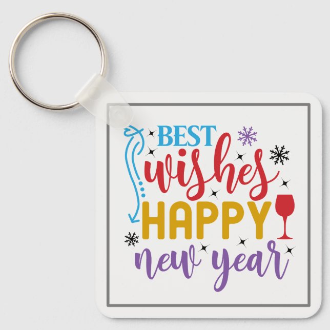 Chaveiro Melhores Desejos Feliz Ano Novo Design-80967 (Frente)
