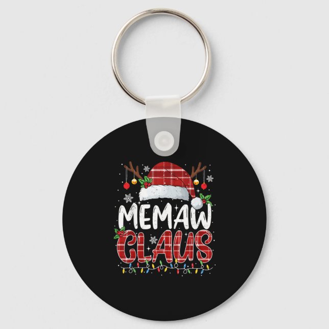 Chaveiro Memaw Claus Christmas Lights Pajama Family Matchin (Frente)
