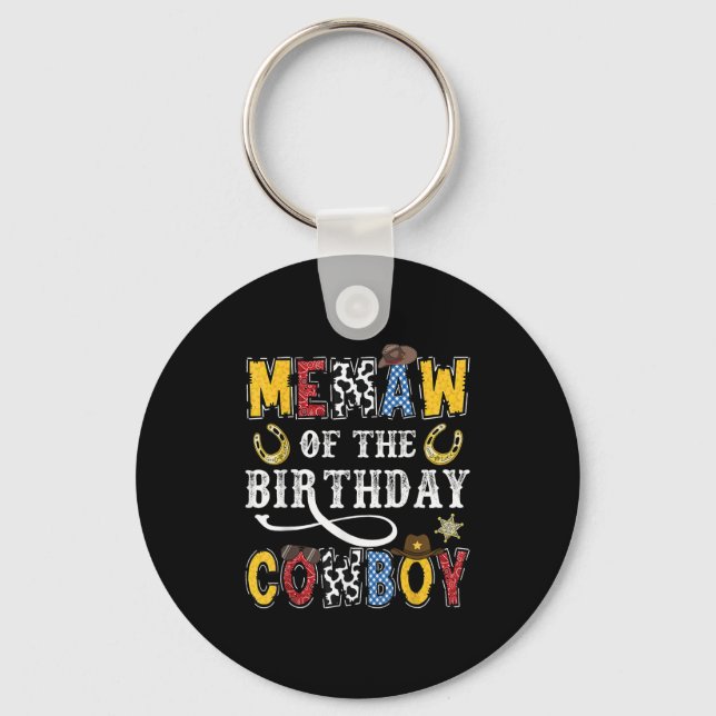 Chaveiro Memaw Of The Birthday Cowboy Western Rodeo Memaw  (Frente)