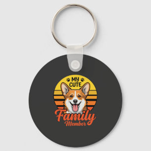Chaveiro Membro da Família Corgi Fofinho Amante de Cachorro