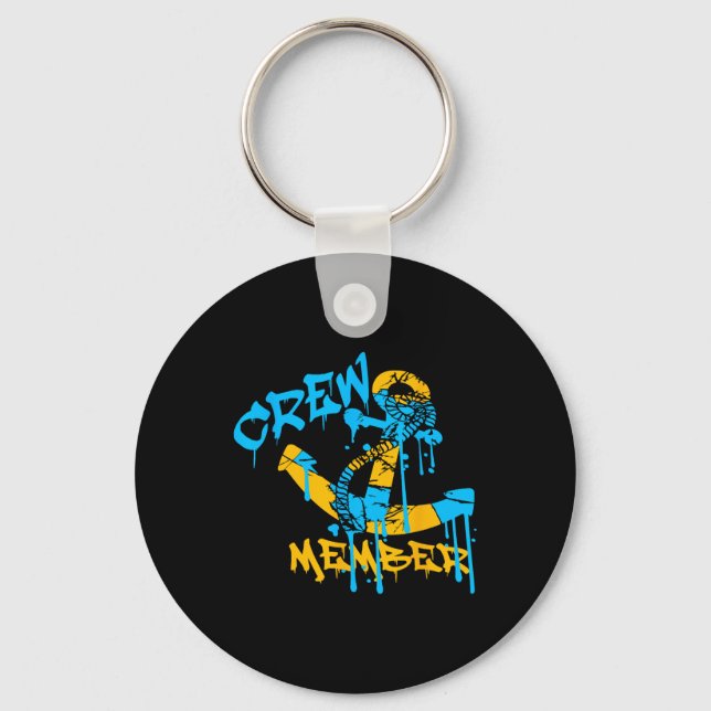 Chaveiro Membro da Tripulação de Vela Âncora Grafite Spray  (Frente)