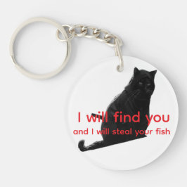 Chaveiro Meme de Gato Preto Engraçado Eu Vou Te Encontrar e