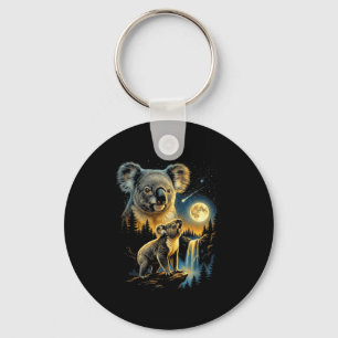 Chaveiro Meme de koala uivando para a lua engraçado koala d
