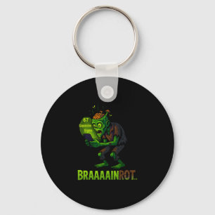 Chaveiro Meme Divertido de Zumbi Brainrot 6 7 Halloween Men