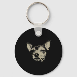 Chaveiro Meme do Cachorro Chihuahua Fumando Cigarro