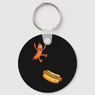 Chaveiro Meme engraçado de hotdog salto de altura