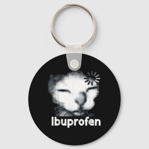 Chaveiro Meme engraçado do gato Ibuprofeno com felino feio 