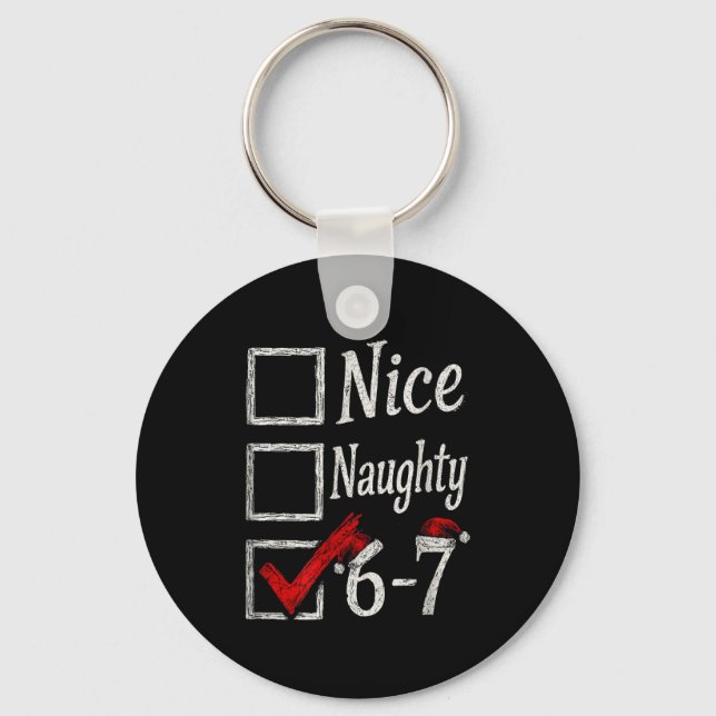 Chaveiro Meme Nice Naughty Christmas Funny Gift Men, Women  (Frente)