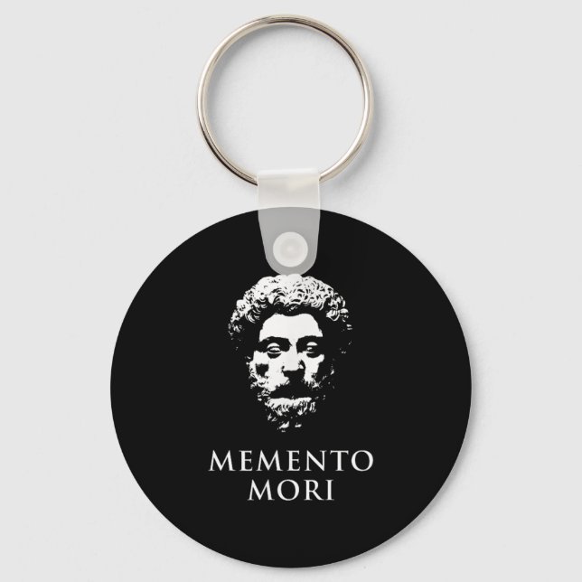 Chaveiro Memento Mori Com Marcus Aurelius Cabeça (Frente)