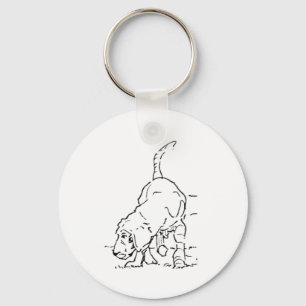 Chaveiro Memória de Amante de Cães, Ilustração de Beagle