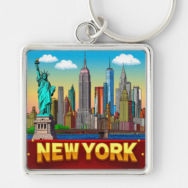 Chaveiro 🧲 Memória de Férias de Nova York EUA 🌆 (Frente)
