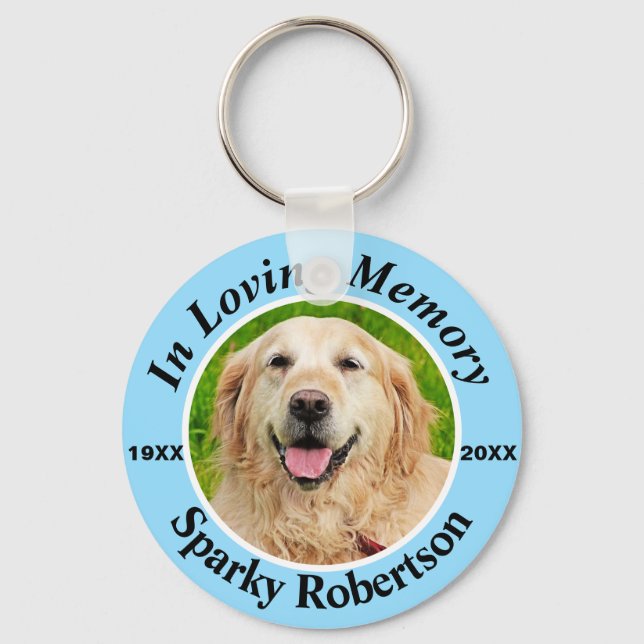 Chaveiro Memorial de Cachorro Personalizado Azul (Frente)