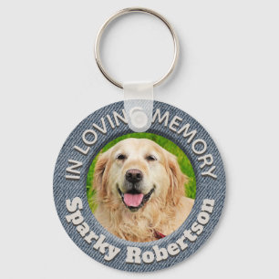 Chaveiro Memorial de Cachorro Personalizado Blue Jean Backg