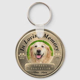 Chaveiro Memorial de Cachorro Personalizado Dourado