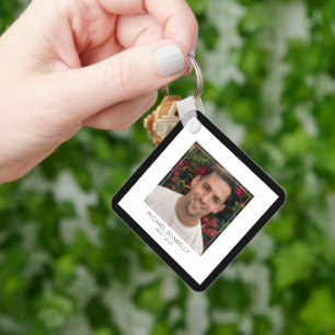Chaveiro Memorial de Foto em Moldura Preta Moderna