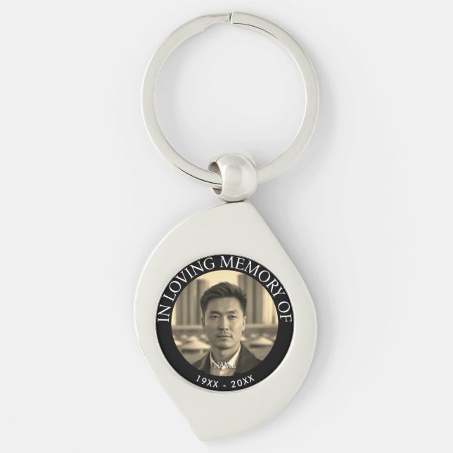 Chaveiro Memorial de Morte com Foto Personalizado Moderno (Frente)