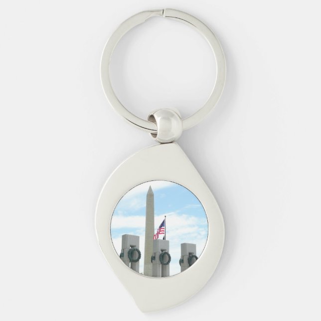 Chaveiro Memorial do Washington Monument e da WWII em DC (Frente)