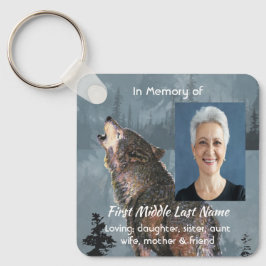 Chaveiro Memorial Keepsake Howling Wolf Art
