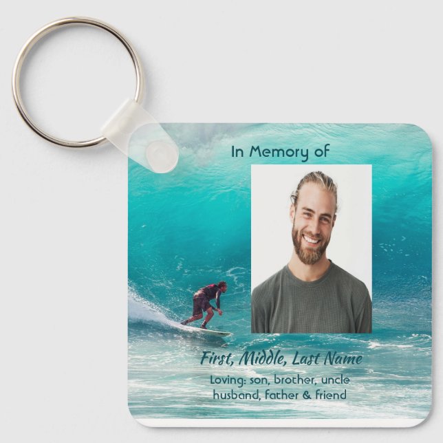 Chaveiro Memorial Keepsake  Wave Surfer Water (Frente)