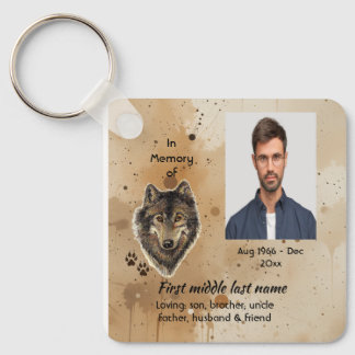 Chaveiro Memorial Keepsake Wolf Wolves Animal
