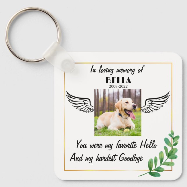 Chaveiro Memorial Personalizado do Pet Personalizado Perda  (Frente)