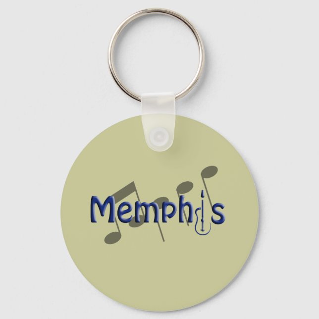 Chaveiro memphis blue com notas de música (Frente)