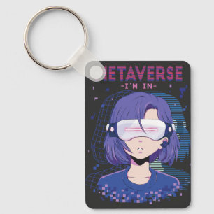 Chaveiro Menina anime óculos de realidade virtual pingente