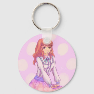 Chaveiro Menina cor-de-rosa de Macaron