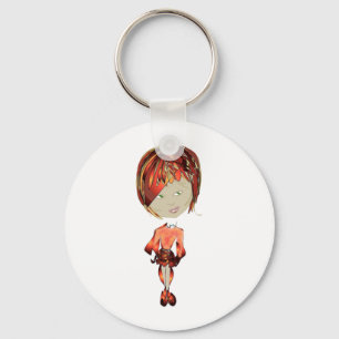 Chaveiro menina da arte de Digitas do gengibre do